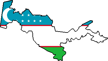 Özbekistan Bayraklı Harita - www.turkosfer.com